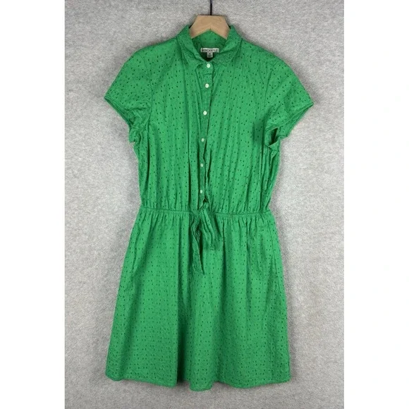 J. Crew | Dresses | J Crew Dress Womens Medium Green Eyelet Party Wedding  Garden Beach Colorful | Poshmark